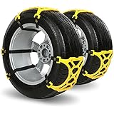 NuoYo 6pac Anti Snow Chains of Car,SUV Chain Tire Emergency Thickening Anti,Skid Chain Car Snow,Free Gloves and Installation Tools,Yellow