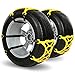 Produktbild NuoYo 6er Schneeketten,Schneereifenketten Anti-Rutsch-Kette Für Auto-SUV LKW,Passen Reifen 165 mm-285 mm,Handschuhe und Installations-tools,Gelb
