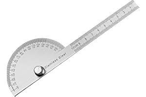 FEMONGY Transportador de Angulos, 180 Grados Transportador de Acero Inoxidable Regla de Goniómetro Ajustable Metalico Regla de Medición para Escuela Carpintero DIY Pintura Dibujo Marcado (100mm)