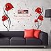 Produktbild Große Größe Pvc Rot Morning Glory Wandaufkleber Tv Hintergrund Wandtattoos Muurstickers Home Decor 3D Aufkleber Wandbild