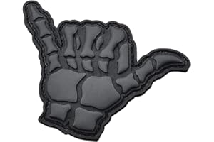 LEGEEON Blackout Shaka Hang Loose Gesture Bone PVC GITD Patch