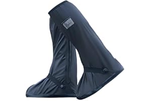 MILIWAN Copriscarpe Impermeabili Alti Copriscarpe Riutilizzabili Resistenti all'Acqua con Suola Antiscivolo Galosce per Pioggia Neve o Fango