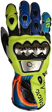 Motorbike Racing Gloves MotoGP PRO-03 (Medium, White/Fluoroscent Green)