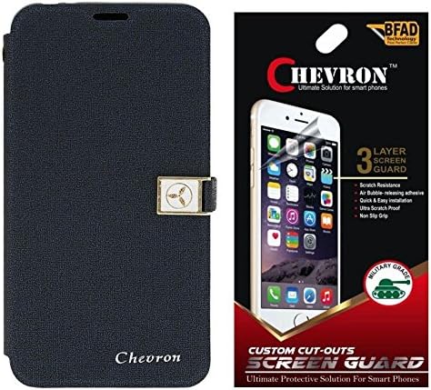 Chevron Royal Armour Flip Cover With Stand Mode for Yu Yureka Plus with HD Screen Guard (Blue)