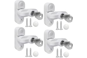 Aongray Window Sash Jammer Locks Set,4 Pack Zinc Cast Alloy Window Anti-Theft Lock Buckle,Extra Security Locks for uPVC Window & Doors and Home Security