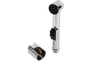 Fdit Toalett bidé duschspray krompläterad ABS litet munstycke bärbar handhållen hem badrumsbricka Shattaf adapter