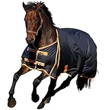 Kerbl 323627 Outdoor-Pferdedecke, 145 cm, 300 g, anthrazit / orange eingeführt