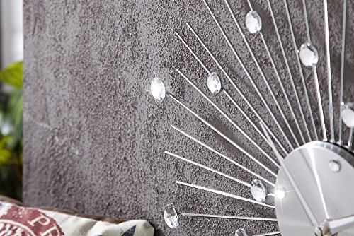 Extravagante Wanduhr SUNBURST mit Kristallen 50cm Uhr Uhren Küchenuhr - 3