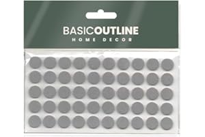 BASIC OUTLINE Cabinet bumpers Furniture Bumpers Kitchen Cabinet Door Stoppers Sound Dampening Rubber Bumpers made of Soft Eva Rubber for Quiet Drawer Close Anti Slam Cushion Rubber feet pads 10 mm (50 pack, grey)