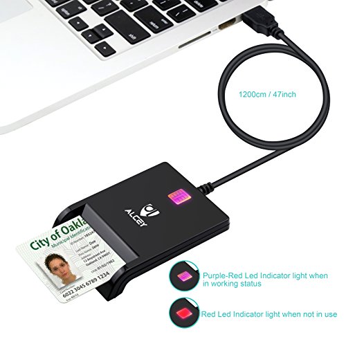 Alcey USB gemeinsamen Zugriff Smart Card Reader, Schwarz - 4