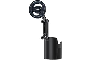 BSON 2 in 1 Magnetic Phone Holder with Car Cup Mount, Adjustable Car Mount Stand, Strong Magnetic Grip, One Hand Operation, Rotatable Viewing Angle, Secure and Stable for Driving