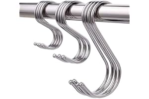 Rmeet Ganci a S,30 Pack Multifunzione Ganci a Forma di S Gancio in Acciaio Inossidabile Gancio Appendiabiti per Pentola Pan Pala Cappotti Borsa in Armadio Cucina Ufficio Bagno 3 Dimensioni