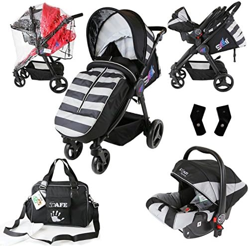 iSafe Sail Stroller - Black / Grey Travel System Includes Carseat, Bag, Bumper Bar Rain cover Bootcover
