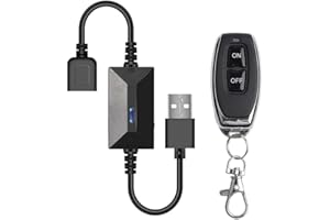 URPIZY Remote Control Schalter für 3.6V bis 24V Geräte USB Kompatibel Funkbetrieb bis 50m Für LED Lampen Ventilatoren Flexible Lernfunktion 5 Modi Kompaktes Design 22g 2A Schwarz Für Zuhause Büro(A)