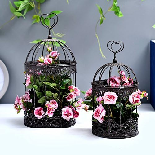 LUYIASI- American Village Pastoral Retro Industrial Windmill Birdcage Round Flower Stand Suspension Wall Decorative Wall Decoration Decoration Flower Racks