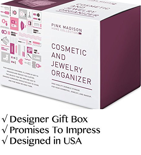 Pink Madison 0641427816876 Acrylic Makeup Organizer By Gift Box