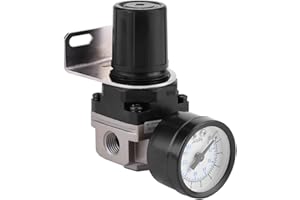 HAOFY Pneumatic Air Pressure Regulator, Adjustable Air Pressure Compressor Control Valve Gauge G1/4 Connection