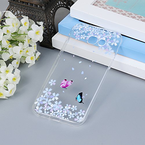 Badalink Hülle für Samsung Galaxy A5 2017 Hülle Schutzhülle Bunt Silikon Weicherem Gummi Bumper Bunte Schmetterlinge Style Cover Handyhülle Schale TPU - 4