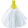 Exel PSYE1210P Standard Big Mop, White and Yellow (Pack of 10)