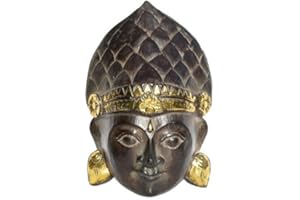 Wogeka - Gold Buddha Dewi Wand-Maske Feng Shui Budda Handarbeit Deko Bali Maske42