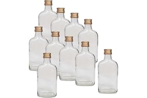 DIAH DO IT AT HOME Vetro 10 x tasca fiaschetta bottigliette + 10 x Tappo A Vite