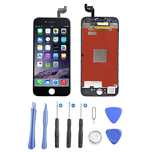 arekeke Pantalla Táctil para iPhone 6s, LCD Pantalla Táctil con Marco de Digitalización Asamblea Pantalla de Recambio para iPhone 6s - Negro
