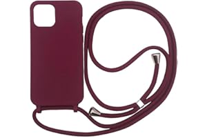 Ququcheng Kompatibel mit iPhone 14(6.1") Hülle,Handykette Hülle Silikon Seil Necklace Handyhülle mit Kordel Tasche TPU Bumper Schutzhülle für iPhone 14(6.1")-Rot