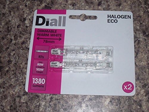 Diall Halogen Eco 80W R7S 78mm Light Bulb Pack of 2