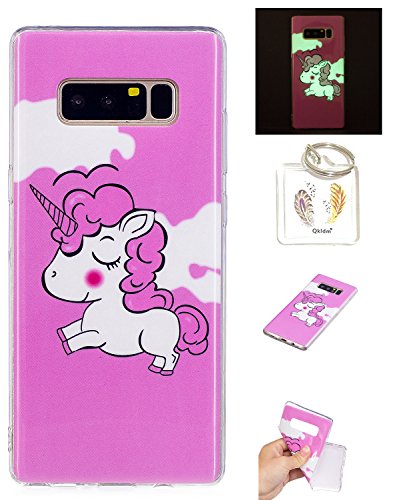 Preisvergleich Produktbild Hülle Galaxy Note 8 TPU schutz silikonhülle, Weihnachtsgeschenke niedlichen cartoon bild transparent handy Hülle für Samsung Galaxy Note 8 + schlüsselanhänger (* / 100) (5)