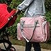 Yodo Roomy Baby Changing Bag for Moms - Plus Wipe Dispenser Case, Stroller Straps and Insulated Feeding Bottle Holder - Carry by Grab Handle or Adjustable Shoulder Strap, Pink