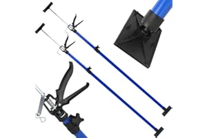 IMJ-Global Set di Supporti Puntelli Telescopici per Soffitto | 2 Pezzi | Altezza da 115 a 290 cm | Piastra di Pressione Inclinabile 12,8x8 cm | Capacità di Carico 30 Kg | per Pareti Soffitti