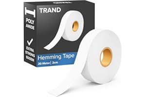 TRAND® Hemming Tape 20 Metres I Wonder Web Iron On Extra Strong Hemming Tape For Trousers, Curtains & Clothes, Strong Adhesive Iron On Hem Tape, wonderweb Hemming Web, NO SEWING REQUIRED