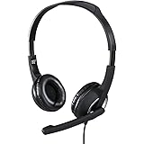 Hama PC Headset mit Mikrofon (ultra leichte Kopfhörer, On-Ear Ohrhörer, gepolsterte Ohrmuscheln, Stereo, Computer-Kopfhörer m