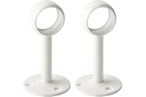 SAYAYO Support Tringle Rideau Plafond en Acier Inoxydable, Support Tringle Penderie pour Tube de rond Ø 25 mm, Blanc Brillant 2 Pcs, EFL4025W-2P