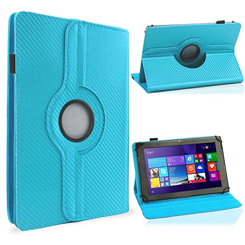 détail UC Express robuste Carbon Tablet Étui pour votre tablette Odys Rise 10 Odys Space 10 Plus 3 G en simili cuir avec fonction support pratique et rotatif 360 ° Combiné Protection et design Étui cover case Stand étui