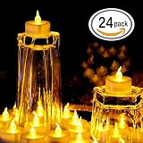 Zenoplige 24 x LED Teelicht Flameless Kerzen inkl. Batterien CR2032 , flammenlose LED Teelichter flackernd Kerzen mit Flackereffekt, Warmweiß - 3