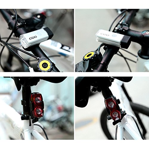 Cido LED Fahrradlicht Aufladbare Frontlicht mit USB Rücklicht Akku Wasserdicht Fahrradlicht Set - 7