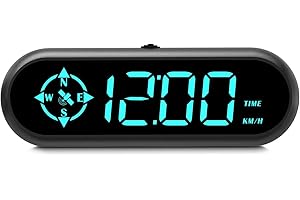 AMROOLOO Pantalla frontal para coche, velocímetros GPS, unidades de velocidad KM/H y MPH se pueden cambiar, mostrar la velocidad del vehículo y otras funciones, adecuado para todos los vehículos