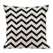 Produktbild Chevron Pillow Case, Hipster Boho Chic Aztec Tribal Mexican Texture Zigzag Cotton Linen Cushion Cover Square Standard Home Decorative Throw Pillow for Men/Women 18"x18" inch White Black