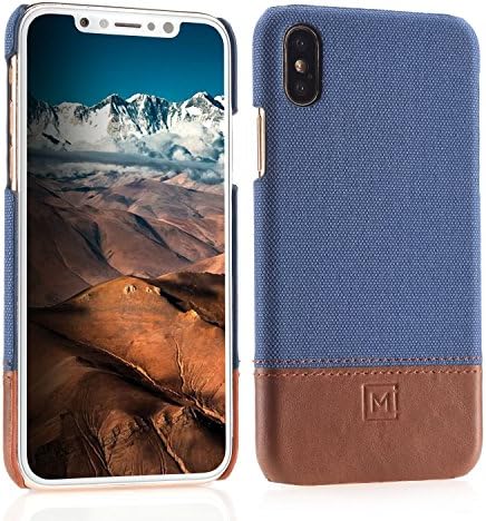 MIQODO MiClip Genuine leather with fabric Case for iPhone X, Backcover Clip in Slim Case Design Premium Case