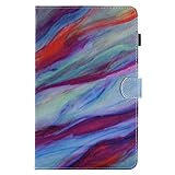 BONROY Samsung Galaxy Tab E 9.6 T560/T561 Magnetic Cover, Pattern Thin Slim PU Leather Stand Credit Card Slots Holder Tablet Cases - Colorful marble