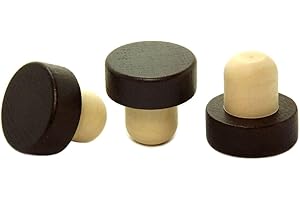 ‎GENIESS-BAR! 3x Whisky Korken Holzgriff braun Ø 19,5 mm Echtholz sehr robust! Für alle gängigen Flaschen Wiskyflaschen Gin Whiskey Flaschenkorken