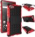 Produktbild Rüstung Serie Schutzhülle Sony Xperia Z5 Compact/Z5 Mini Hülle Outdoor [Schwarz+Rot] Case Tasche ISENPENK Muster Schutz Handy Hülle Mit Ständer