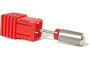 Natury Nails Fresa de Carburo de Tungsteno para Torno de uñas Manicura, Pedicura, Esmaltes, Uñas Acrílicas y Uñas de Gel. Broca para Torno forma barril (Grano Fino)