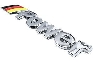 JKGROUP /// Power 3D Chrome Front Grille Badge Emblem Car Tuning Syling DIY Decoration M Power Performsance Tech Sport Colours, German Flag