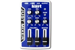 MAKER HART JUST MIXER Audio/DJ Mixer - Battery/USB Powered Portable Pocket Audio Mixer w/ 3 Stereo Channels (3.5mm) Plus On/Off Switch (Orange)