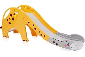 Baby Vivo Zjeżdżalnia dla dzieci zjeżdżalnia na zewnątrz zjeżdżalnia ogrodowa plastikowa plac zabaw plac zabaw zabawki dla dzieci zjeżdżalnia na zewnątrz i wewnątrz żyrafa w kolorze żółtym