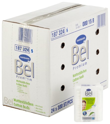 Bel 187324 Premium Cotton Buds with Aloe Vera and Provitamin B5 / 24 Boxes of 300 Items