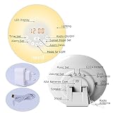 Sunvito 4 in 1 Wake Up Light, Sonnenaufgang Wecker 7 Farben Nacht Licht mit Natur Sounds, Snooze Funktion, FM Radio, Touch Control und USB Ladegerät - 2
