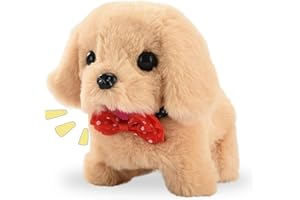 Mtbricey Walking Dog Toys for Kids Realistic Robot Puppy Walking Barking Wagging Tail Stuffed Interactive Dog Toy Plush Toys Gifts for Boys Girls Pet Lovers Educational Toys for Birthdays (Dog3)